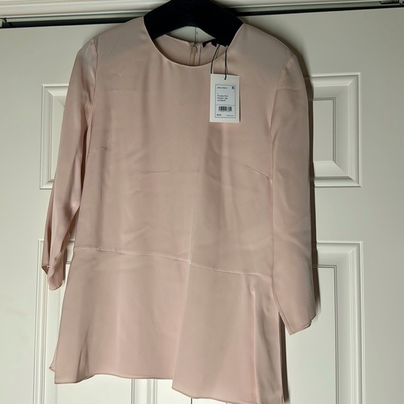 Theory Powder Pink 100% Silk Blouse - Picture 3 of 5